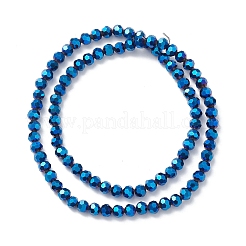 電気メッキガラスビーズセット  多面カット  ロンデル  ブルー  5x6mm  穴：1.2mm  約95個/連  20.87''（53センチメートル）&nbsp;X-EGLA-K015-09A