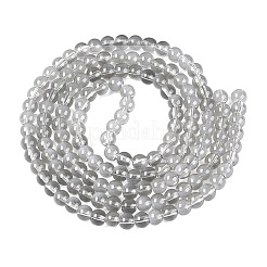 アクリル模造キャットアイビーズ連売り  ラウンド  濃いグレー  5.5~6mm  穴：0.9~1mm  約146~149個/連  30.31~31.5インチ（77~80cm）&nbsp;OACR-Q197-01A-02
