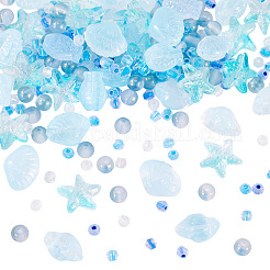 89G 6 Styles Transparent Spray Paint Glass Beads&nbsp;GLAA-TA0003-52A