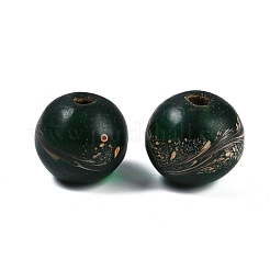 手作りランプワークビーズ  ラウンド  グリーン  20.5-21x19-20mm  穴：4mm&nbsp;BLOW-D006-01C