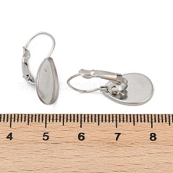 316ステンレススチールフレンチフックピアス金具  ステンレス鋼色  14.5x10.5mm  ピン：0.5mm&nbsp;STAS-Q353-03B-P