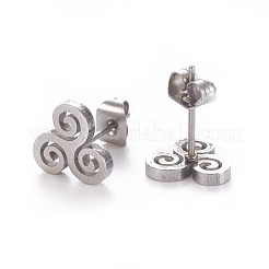 Tarnish Resistant 304 Stainless Steel Stud Earrings&nbsp;EJEW-F227-09P