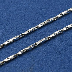真鍮製チェーンネックレス  ボストンリンクチェーン  カニカン付き  銀  17.7インチ（45cm）  0.94~0.96mm&nbsp;MAK-F013-01S-B