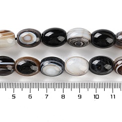 天然の瑪瑙ビーズ連売り  縞瑪瑙ビーズ  染め＆加熱  オーバル  14.5~15x12mm  穴：1.6mm  約27個/連  15.98''（40.6センチメートル）&nbsp;G-NH0019-C04-08
