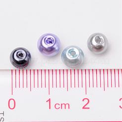 シルバーグレーミックスパールカラーのガラスパールビーズ  ミックスカラー  6mm  穴：1mm  約200個/袋&nbsp;HY-X006-6mm-13