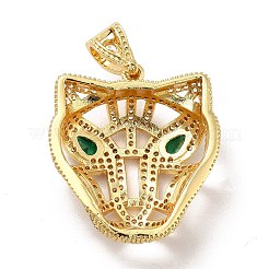 Brass Clear Cubic Zirconia Pendants&nbsp;KK-H433-42G
