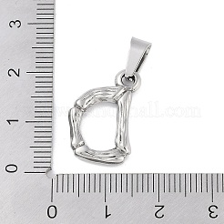 変色しない304ステンレススチールペンダント  竹風  ステンレス鋼色  文字.d  18x12x3mm  穴：3x7mm&nbsp;STAS-F235-01P-D