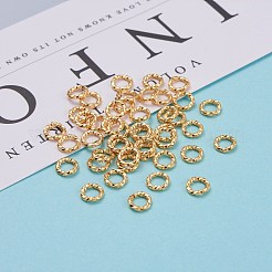 真鍮製オープンタイプ丸カン  長持ちメッキ  カドミウムフリー＆ニッケルフリー＆鉛フリー  ツイストラウンド  18KGP本金メッキ  18ゲージ  6x1mm  内径：4mm&nbsp;X-KK-F824-110A-G