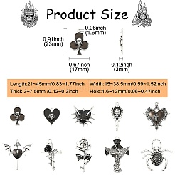 20個10スタイルアロイエナメルペンダント  diy ネックレス ブレスレット イヤリング アクセサリー  混合図形  23x17x3mm  穴：1.6mm  2個/スタイル&nbsp;ENAM-CJ0006-96