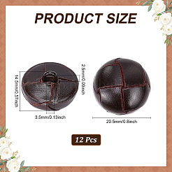 12Pcs Leather Buttons&nbsp;BUTT-HY0001-26A