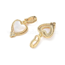Brass Micro Pave Clear Cubic Zirconia Pendants&nbsp;CU-CBA746B-02G