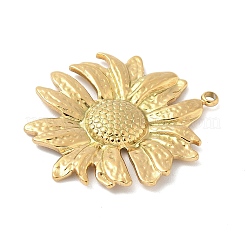 304ステンレスペンダント  花のチャーム  イオンプレーティング（ip）  18KGP本金メッキ  32x29x3mm  穴：1.8mm&nbsp;LS-STAS-L293-09A-G