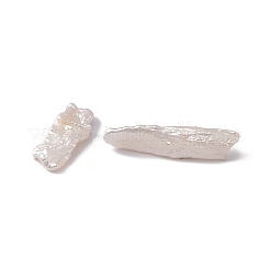 バロック天然ケシパールビーズ  長方形  貝殻色  17~27x5~8.5x2~3mm  穴：0.7mm&nbsp;PEAR-N020-H03