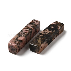 天然石ロードナイトペンダント  長方形チャーム  39~40x9.5~10x8~8.5mm  穴：1.8~2mm&nbsp;G-Z031-01D