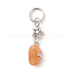 7Pcs 7 Styles Chakra Natural & Synthetic Mixed Stone Chips Alloy Pendants&nbsp;PALLOY-JF01778-02