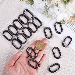 合金スプリングゲートリング18個  楕円形のリング  ガンメタ色  5ゲージ  34.5x21x4.5mm  内径：25x12mm&nbsp;FIND-SP0001-43