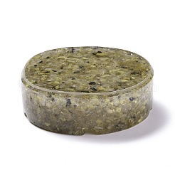 天然のルチルクォーツチップストーン灰皿を使用した樹脂  ホームオフィスの卓上装飾  花付きフラットラウンド  104x32mm  内径：61x68mm&nbsp;DJEW-F015-05G