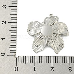 304ステンレスペンダント  ラインストーン付き  花のチャーム  ステンレス鋼色  クリスタル  26x24.5x4mm  穴：1.2mm&nbsp;X-STAS-L022-438P-01