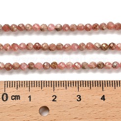 天然アルゼンチンロードナイトビーズ連売り  ラウンド  多面カット  3~3.5mm  穴：1mm  約146個/連  15.35''（39センチメートル）&nbsp;G-B107-A04-04