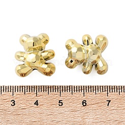電気メッキ不透明アクリルビーズ  クマ  多面カット  黄金メッキ  18.5x17x12mm  穴：2mm&nbsp;X-PACR-D288-05G
