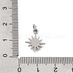 304ステンレススチールチャーム  太陽のチャーム  ステンレス鋼色  14x11.5x1mm  穴：3.5mm&nbsp;SA-CBA4CE0-16P