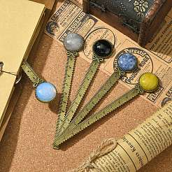 Round Tibetan Style Retro Alloy Bookmark Rulers&nbsp;AJEW-JK00264