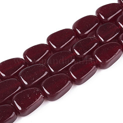 天然石ホワイトジェイドビーズ連売り  三角形  染め  暗赤色  13~20x10~14x6.5~10mm  穴：1~1.2mm  約21~23個/連  14.37~15.16インチ（36.5~38.5cm）&nbsp;G-N354-02A-02