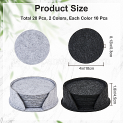 フェルトカップマット  フラットラウンド  ミックスカラー  99x3mm  2色  1セット/色  2セット&nbsp;AJEW-CN0002-87B