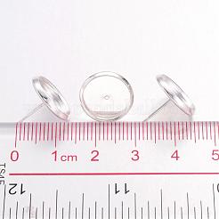 シルバーカラーメッキ真鍮耳スタッドセッティング  トレイ：12mm  12mm  ピン：1mm&nbsp;X-IFIN-Q005-S