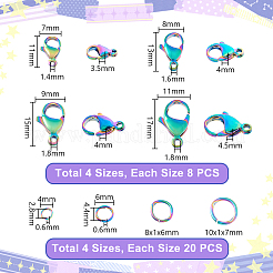 304 Stainless Steel Lobster Claw Clasps with Open Jump Rings&nbsp;STAS-PH0005-98