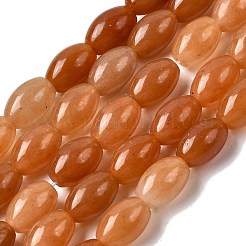 楕円染め天然なレッドアベンチュリンビーズのネックレス  12x8mm  穴：1mm  約39個/連  15.7インチ&nbsp;G-P106-03A