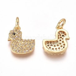 Brass Micro Pave Cubic Zirconia Charms&nbsp;ZIRC-I038-10G