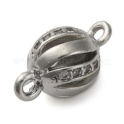 Brass Micro Pave Clear Cubic Zirconia Connector Charms&nbsp;KK-A230-06D-P