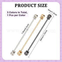 3Pcs 3 Colors Brass Kilt Pins&nbsp;AJEW-ME0002-88