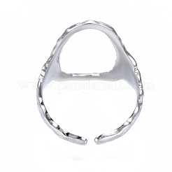 Non-Tarnish 304 Stainless Steel Oval Open Cuff Ring&nbsp;RJEW-T023-91P