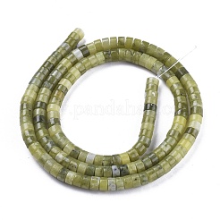 天然台湾ヒスイのビーズ連売り  ヒシビーズ  フラットラウンド/ディスク  4x2mm  穴：0.6mm  約149~171個/連  15.35インチ〜15.55インチ（39~39.5cm）&nbsp;G-F631-A37