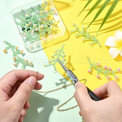 10 Colors Handmade Glass Seed Beaded Flower Pendants&nbsp;PALLOY-CJ00092