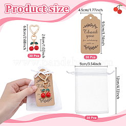 30Pcs Cherry Resin Pendant Decorations&nbsp;HJEW-DR00252