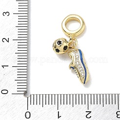 Brass Micro Pave Clear Cubic Zirconia European Dangle Charms&nbsp;CU-CBA765A-03G