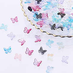 Transparent Spray Painted Glass Charms&nbsp;GLAA-PH0007-79