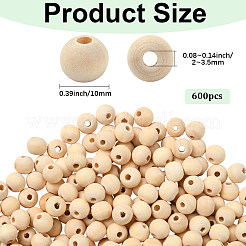 Natural Unfinished Wood Beads&nbsp;WOOD-SP0001-62C