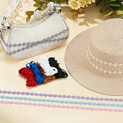 10色ポリエステルフラワー刺繍レースリボン  DIYクラフト縫製アクセサリー  ミックスカラー  1/2インチ（12~13mm）  2ヤード/カラー&nbsp;OCOR-MA0001-88