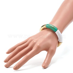 Curved Tube Beads Stretch Bracelet for Girl Women&nbsp;BJEW-JB06941-02