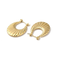 ラックメッキ 304 ステンレススチール 厚手フープピアス 女性用  クロワッサン  18KGP本金メッキ  26x19x3mm&nbsp;EJEW-Z026-25G