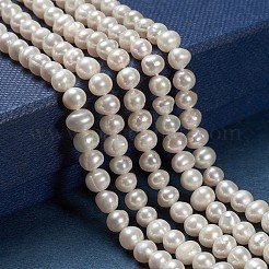 ジャガイモ天然養殖淡水パールビーズ連売り  貝殻色  4~5mm  穴：0.5mm  約75~107個/連  13.3インチ〜15インチ&nbsp;PEAR-E007-4-5mm