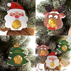 Christmas Santa Claus & Deer & Tree Paper Pendant Decorations&nbsp;PW-WGA525A-01