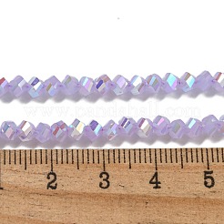 電気メッキガラスビーズセット  パール光沢メッキ  多面カット  双円錐形  プラム  4x4x3mm  穴：1mm  約149個/連  12.2~12.6''（31~32センチメートル）&nbsp;GLAA-Q105-04J