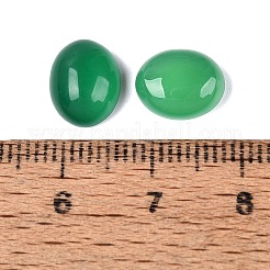 透明ガラスの平らな裏面カボション  オーバル  シーグリーン  10x8x4~5mm&nbsp;GLAA-ZX009-01A