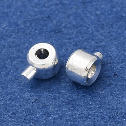 真鍮製つぶし玉カシメ玉  長持ちメッキ  コラム  925銀メッキ  4.5x3.5x2.5mm  穴：0.9mm&nbsp;LS-KK-Z030-17B-S