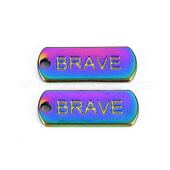レインボーカラーアロイチャーム  カドミウムフリー＆ニッケルフリー＆鉛フリー  勇敢な楕円形  21x8x1.8mm  穴：1.6mm&nbsp;PALLOY-S180-237-NR